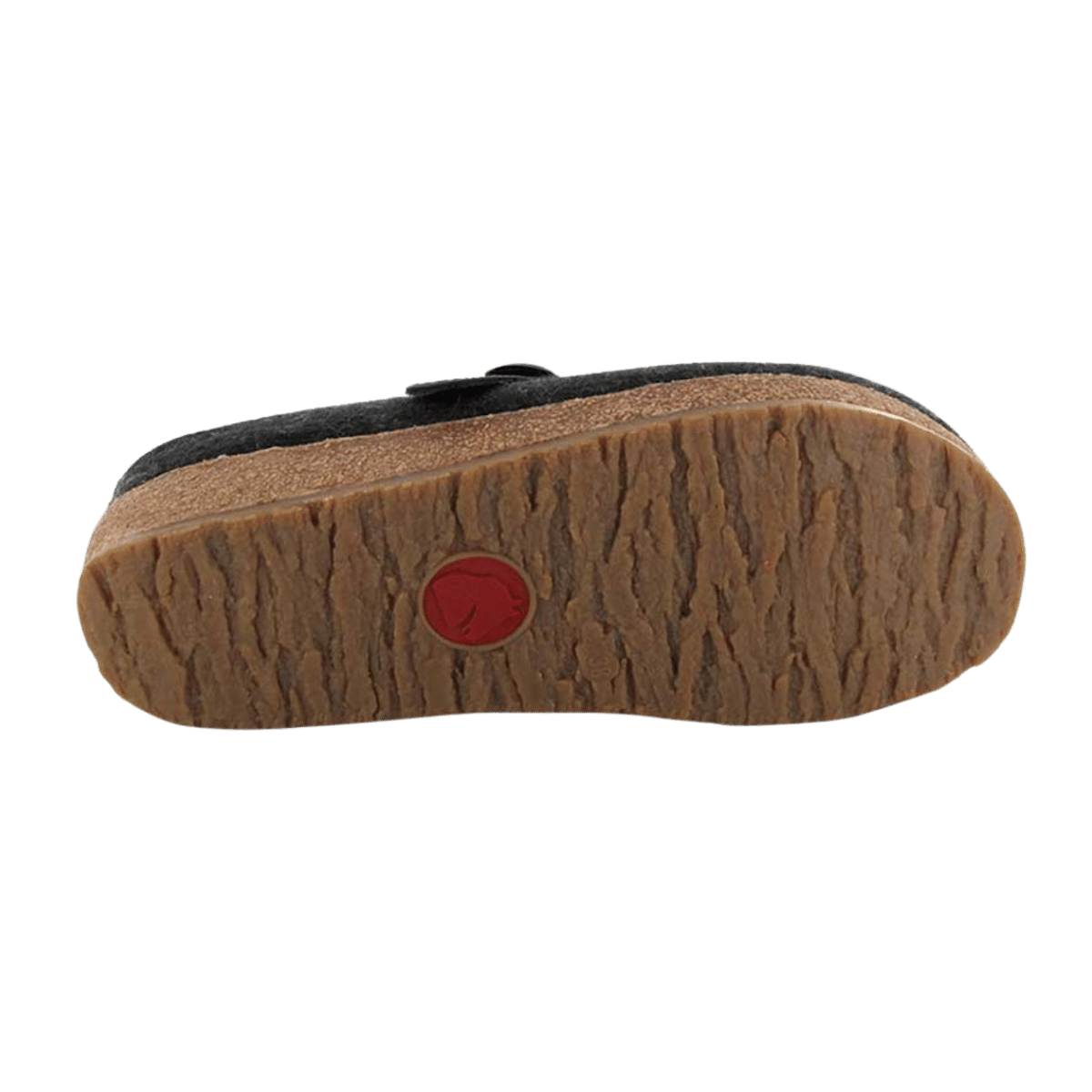 HAFLINGER WOMEN'S GZB BUCKLE CLOG - CHARCOAL - BACK VIEW