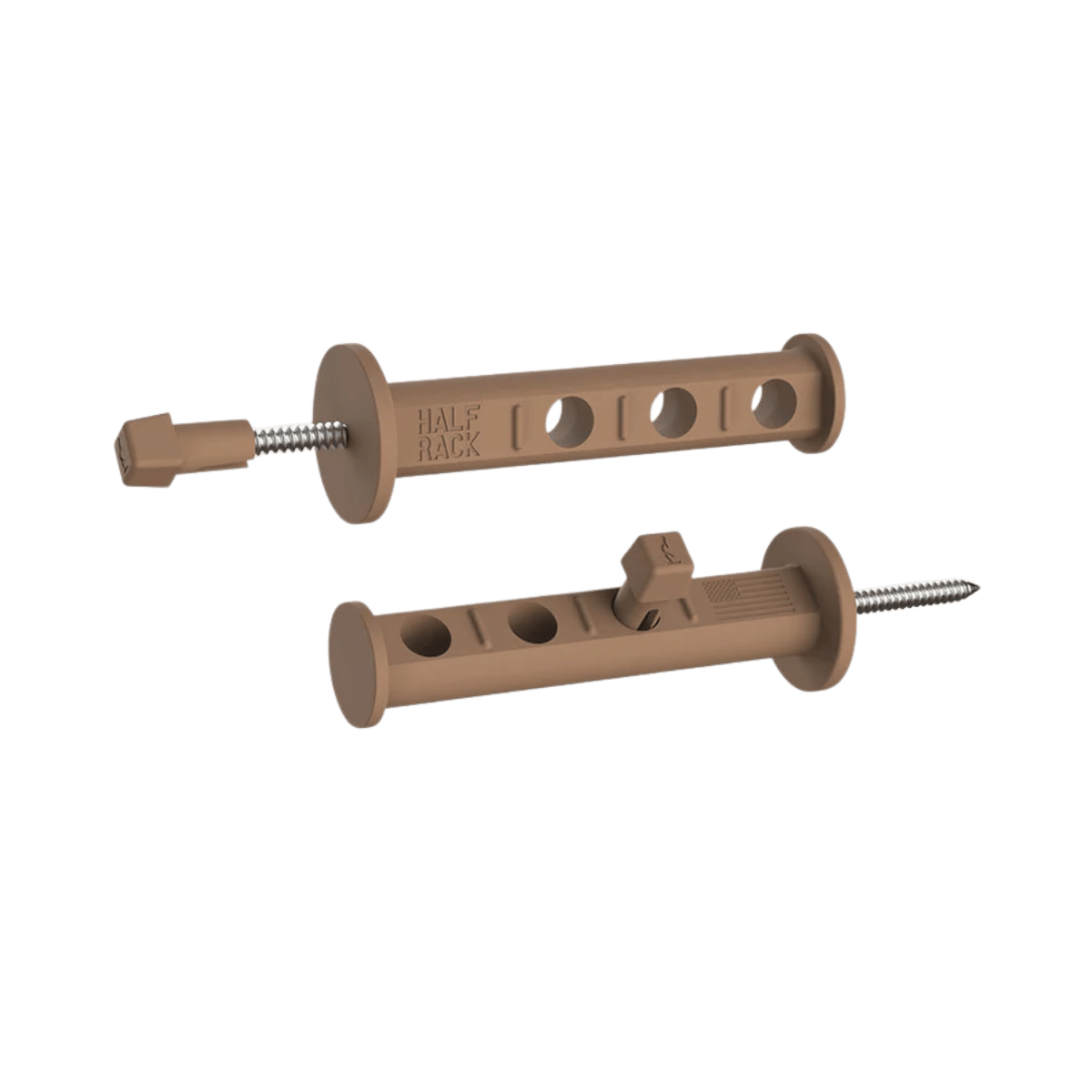 HALF RACK HUNTER HANGER 2 PACK - BROWN_SIDE VIEW ANGLE