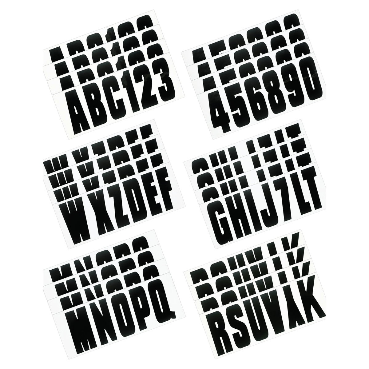 HARDLINE PRODUCTS BOAT LETTERING SOLID 3″ REGISTRATION KIT 350 - BLACK