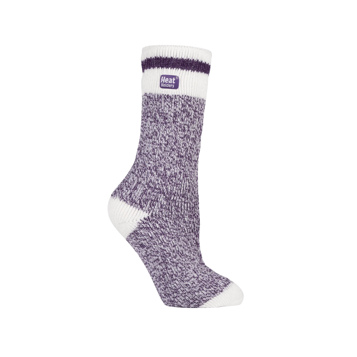 HEAT HOLDERS SNOWDROP BLOCK TWST CREW SOCK PURPLE