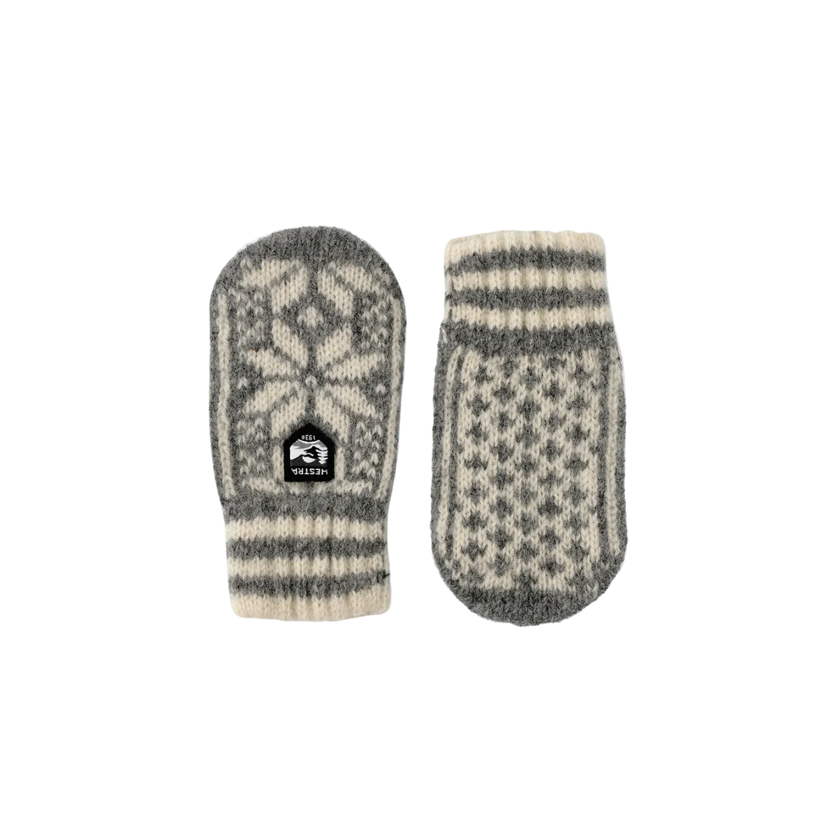 HESTRA K NORDIC MITT GRAY OFF WHITE