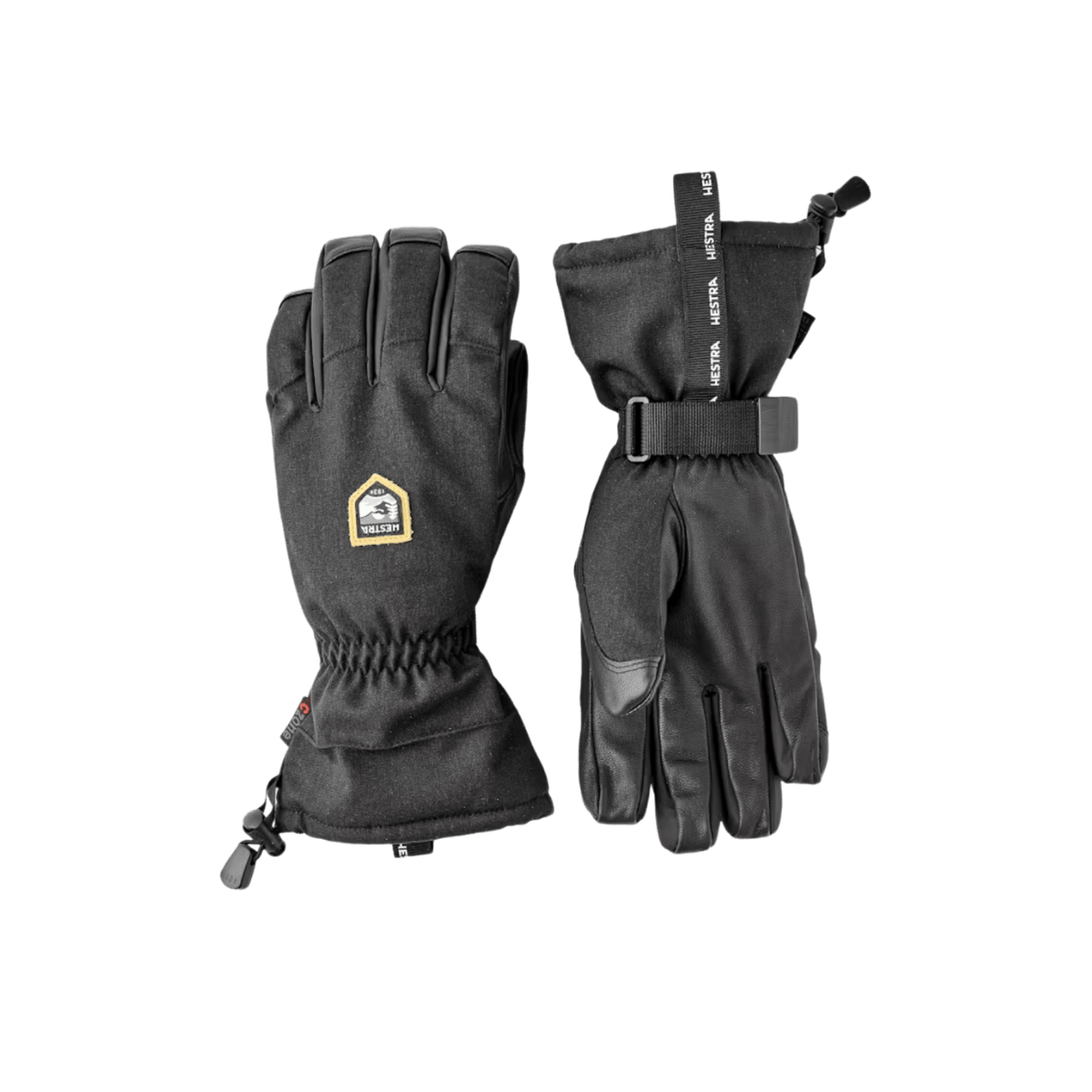 HESTRA CZONE MOUNTAIN GLOVE - BLACK - FRONT/BACK VIEW