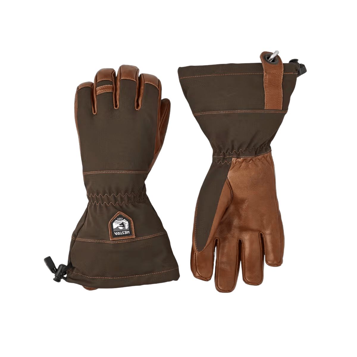 HESTRA MEN'S HUNTERS GAUNTLET CZONE GLOVE - DARK FOREST - FRONT/BACK VIEW