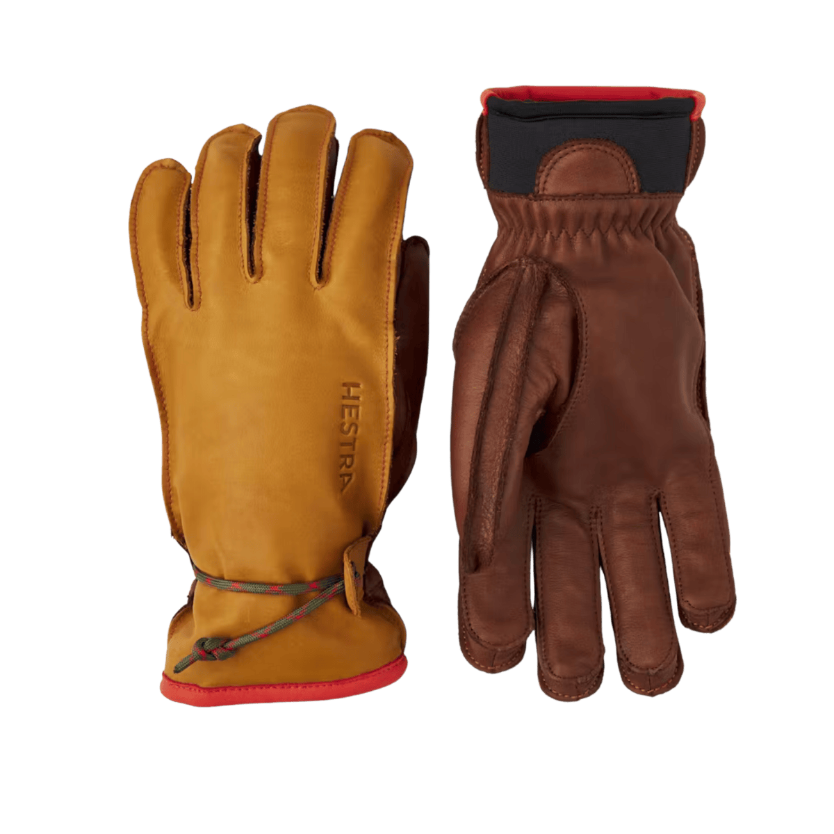 HESTRA MEN'S WAKAYAMA GLOVE - CORK/BROWN - FRONT/BACK VIEW