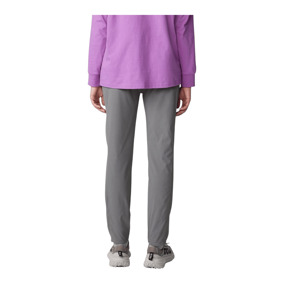 MOUNTAIN HARDWEAR WOMEN'S DYNAMA HIGH RISE ANKLE PANT - SEDIMENT - BACK VIEW