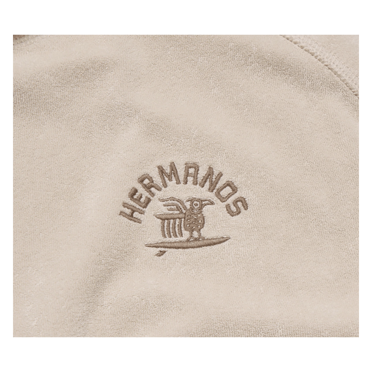 HOWLER BROTHERS TERRYCLOTH HOODIE - SAND - UP CLOSE EMBROIDERY