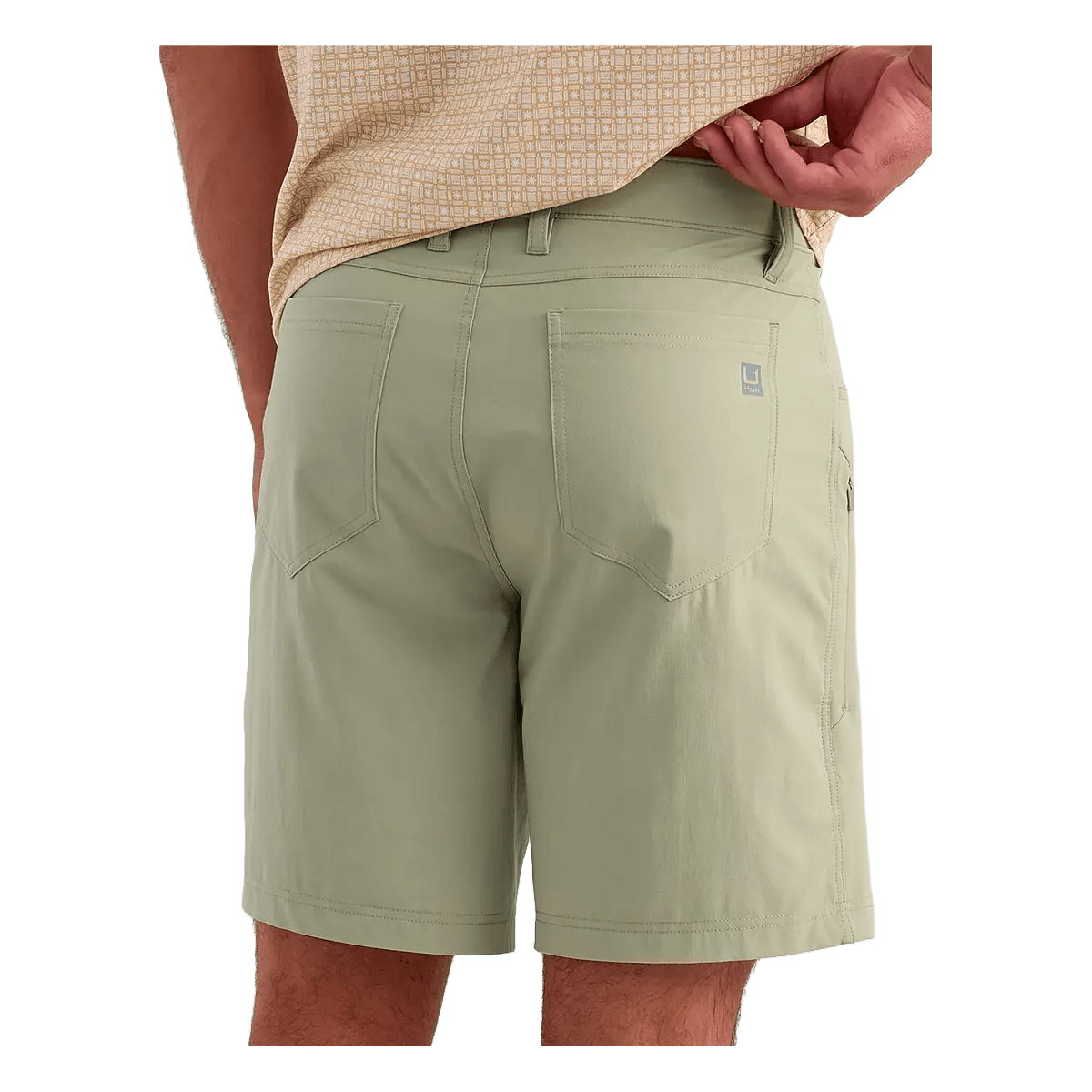 HUK KONA 9 INCH SHORTS - SEAGRASS - BACK VIEW