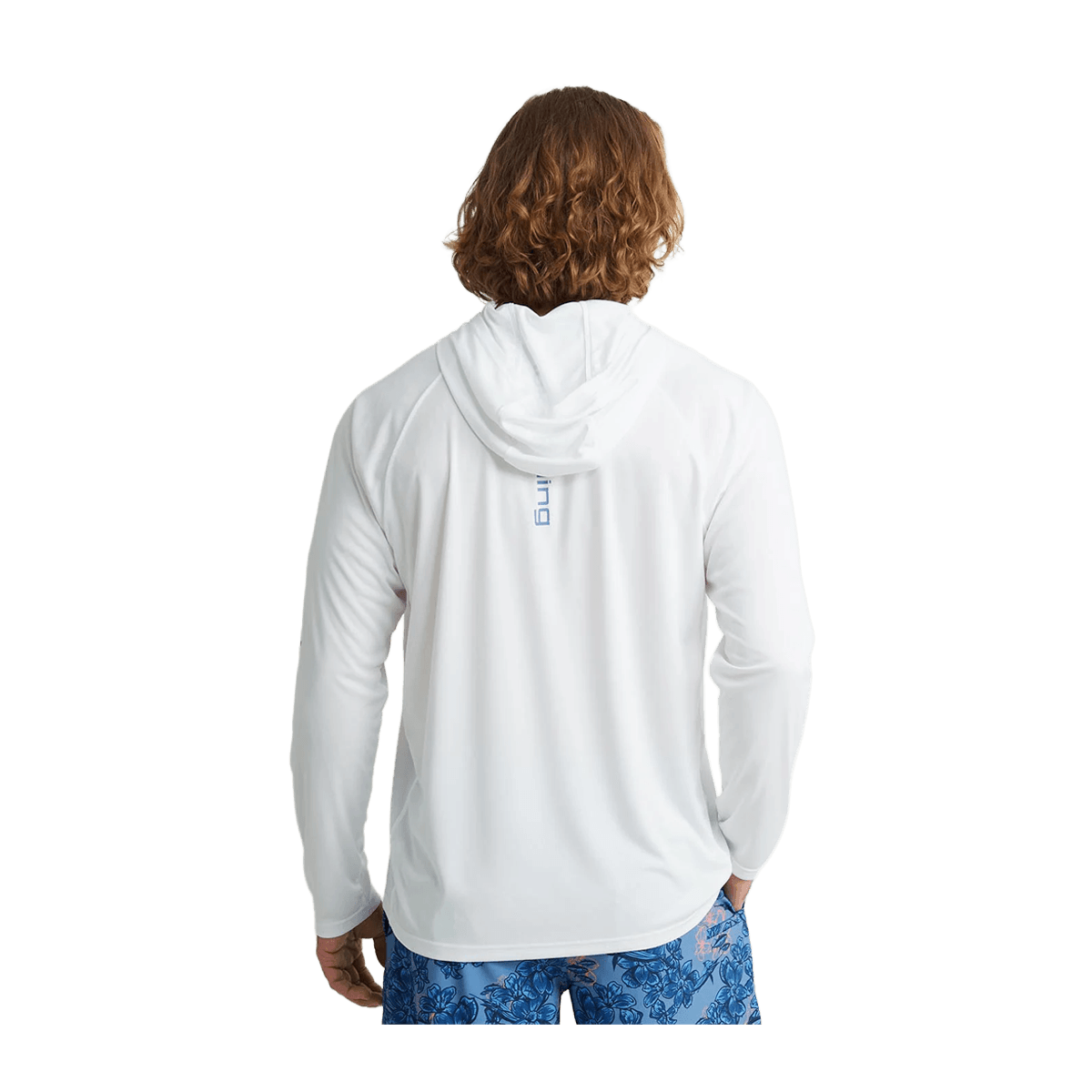 HUK PURSUIT PERFORMANCE HOODIE - WHITE - BACK VIEW