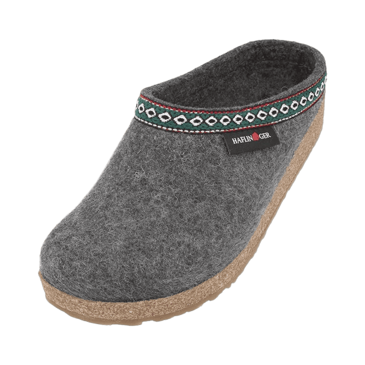 HAFLINGER WOMEN'S GZ GRIZZLY CLASSIC CLOG - GREY - FRONT VIEW