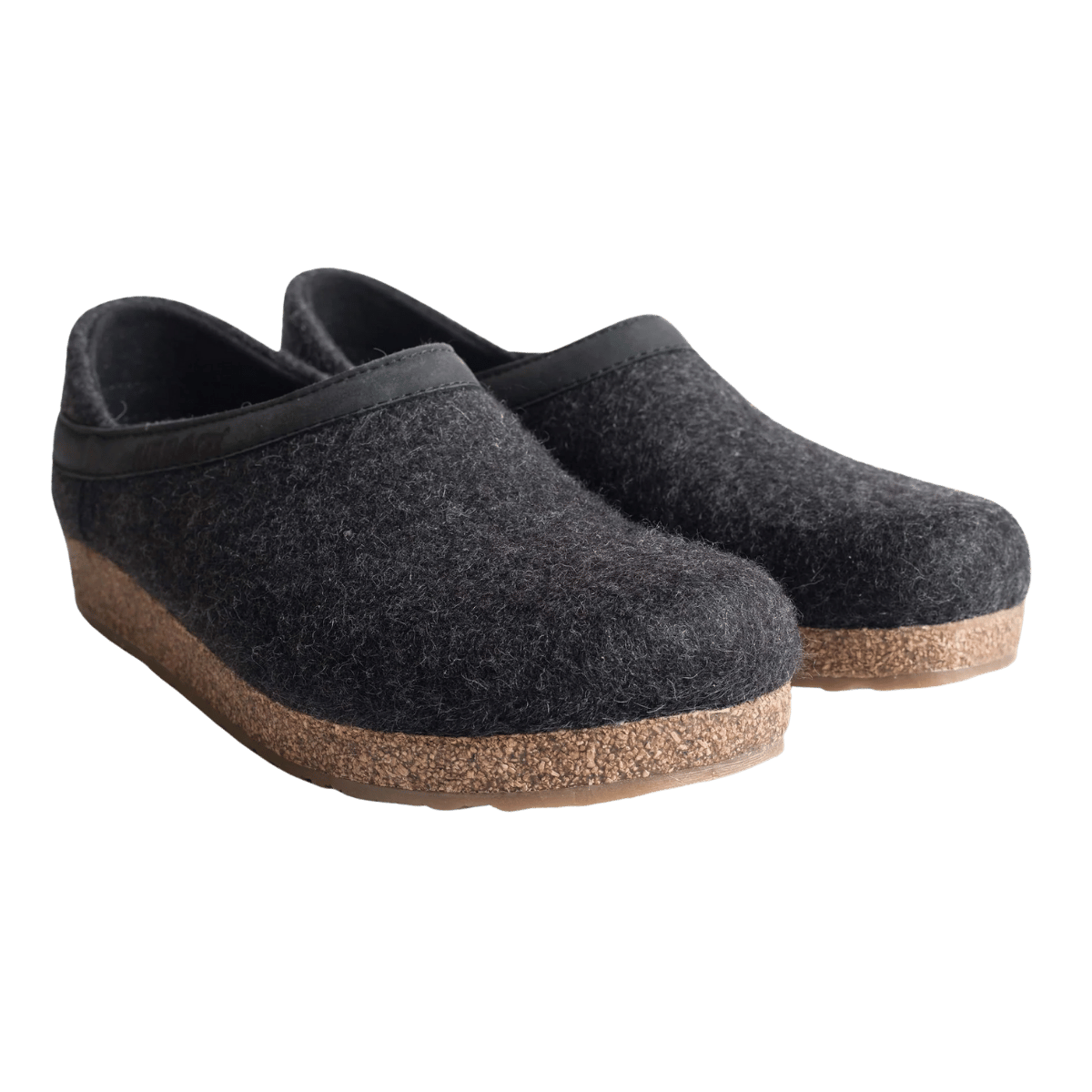 HAFLINGER MEN'S GZH WOOL HEEL CLOGS - CHARCOAL - MAIN IMAGE