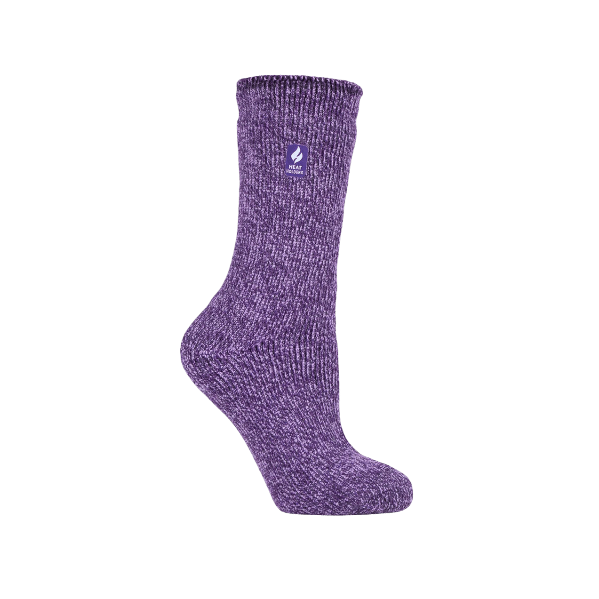 HEAT HOLDER PRIMROSE TWIST CREW SOCKS - WOMEN’S (SIZE 5-9) - PURPLE