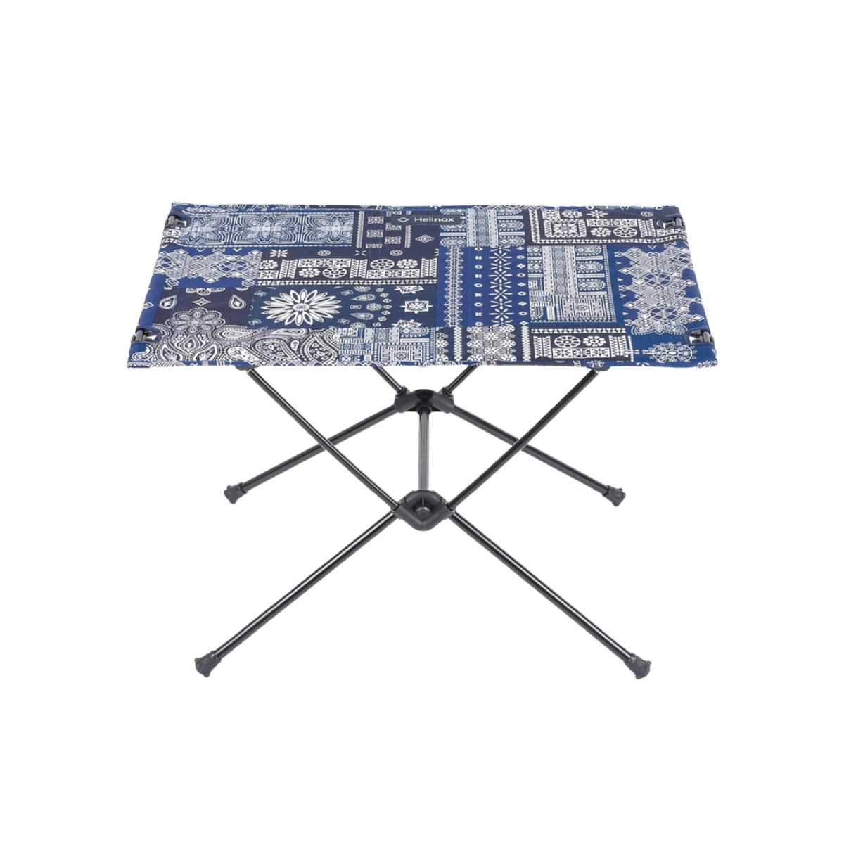HELINOX TABLE ONE HARD TOP LARGE - BLUE BANDANA - FRONT VIEW