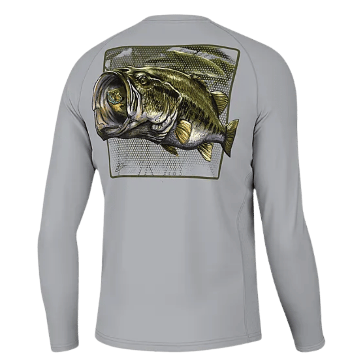 HUK MEN'S KC AMBUSH PURSUIT SHIRT - HARBOR MIST - BACK VIEW