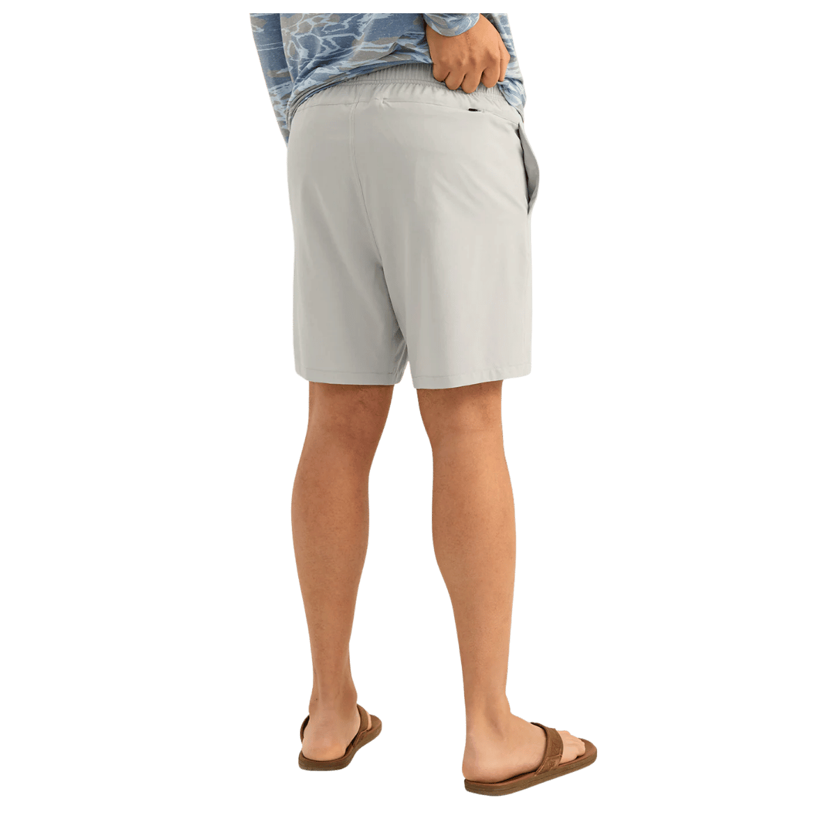 HUK MEN'S LEEWARD SHORT - HARBOR MIST HEATHER - BACK VIEW