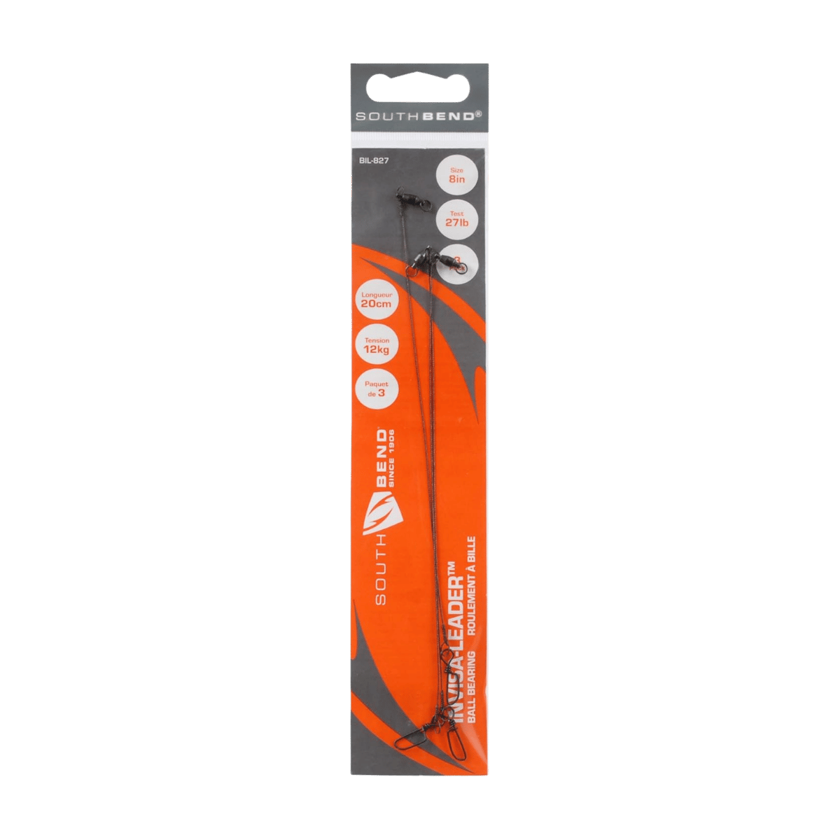 SOUTH BEND INVISA-LEADER 3PK - 8IN 27 LBS