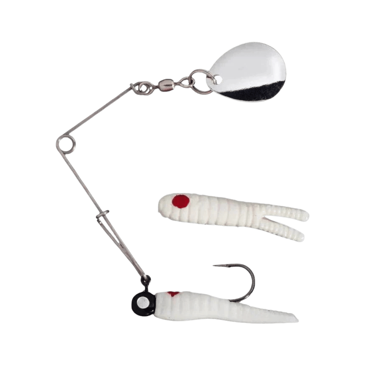 JOHNSON BEETLE 1/16OZ WHITE RED DOT SPIN