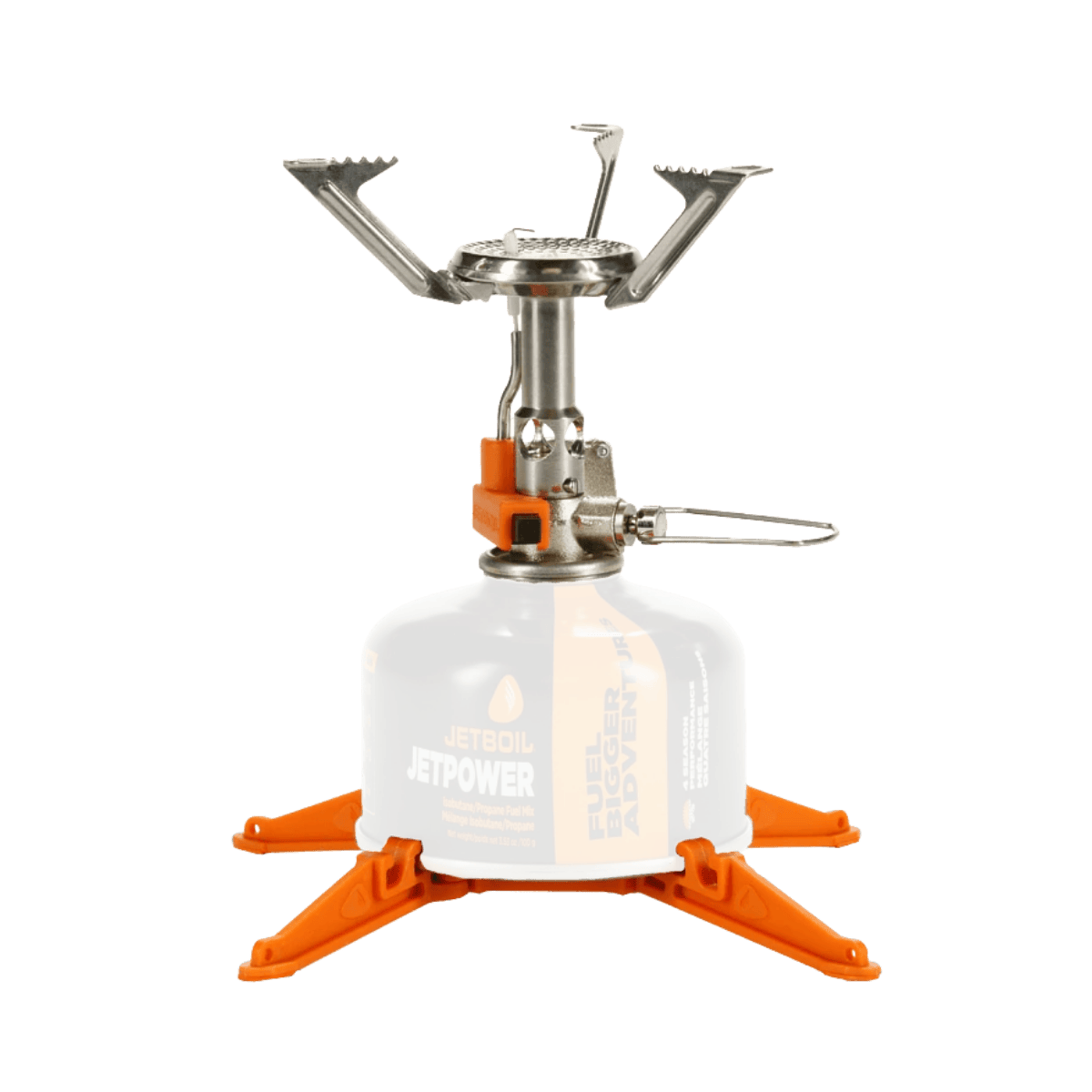 JETBOIL MIGHTYMO - FRONT VIEW (IN USE WITH FUEL)