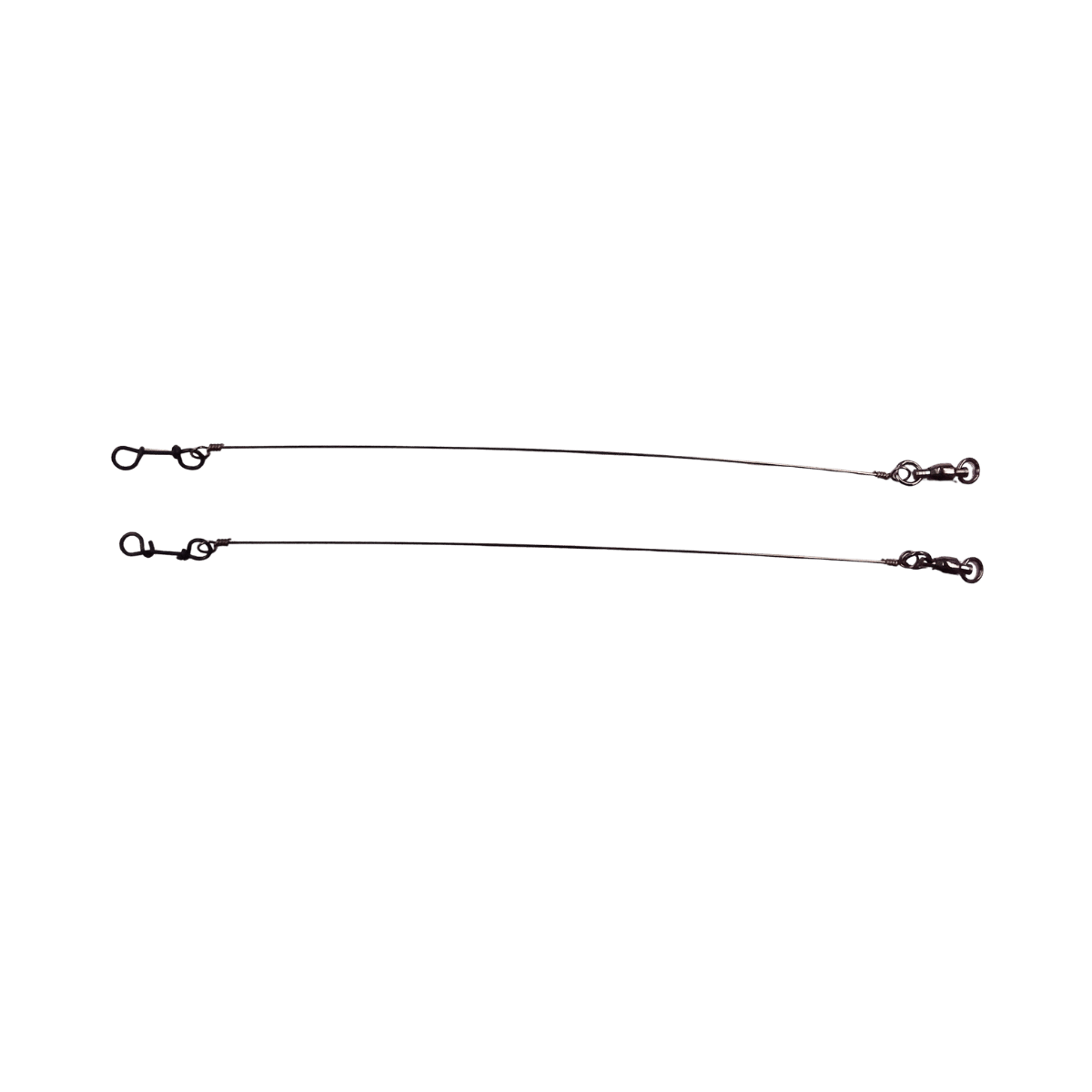JOE BUCHER 9IN 165LB SINGLE STRAND FISHING LEADER – TWO METAL FISHING LEADERS WITH SWIVEL AND SNAP CONNECTORS