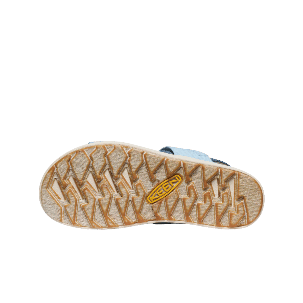 KEEN WOMEN'S ELLE BACKSTRAP - FADED DENIM/SKYWAY - OUTSOLE VIEW