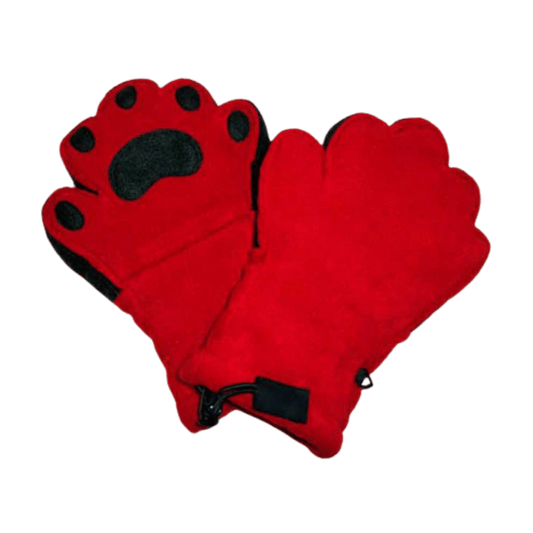 BEARHANDS & BUDDIES - KID'S RED FLEECE MITTEN