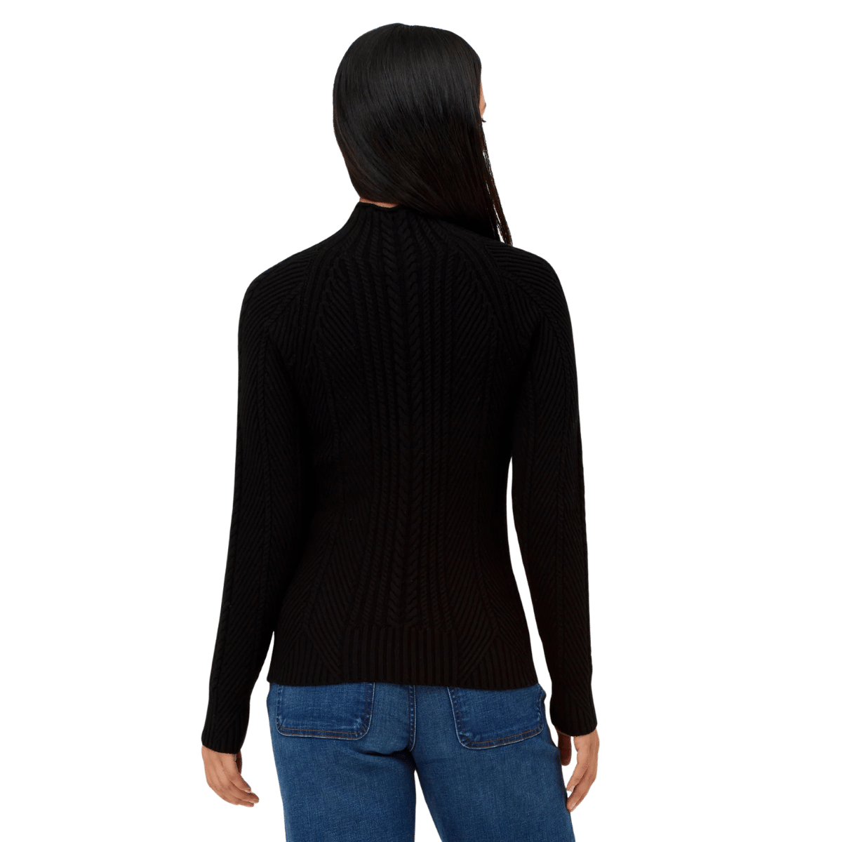 KRIMSON KLOVER WOMEN'S LYDIA MOCKNECK SWEATER - BLACK_BACK ANGLE