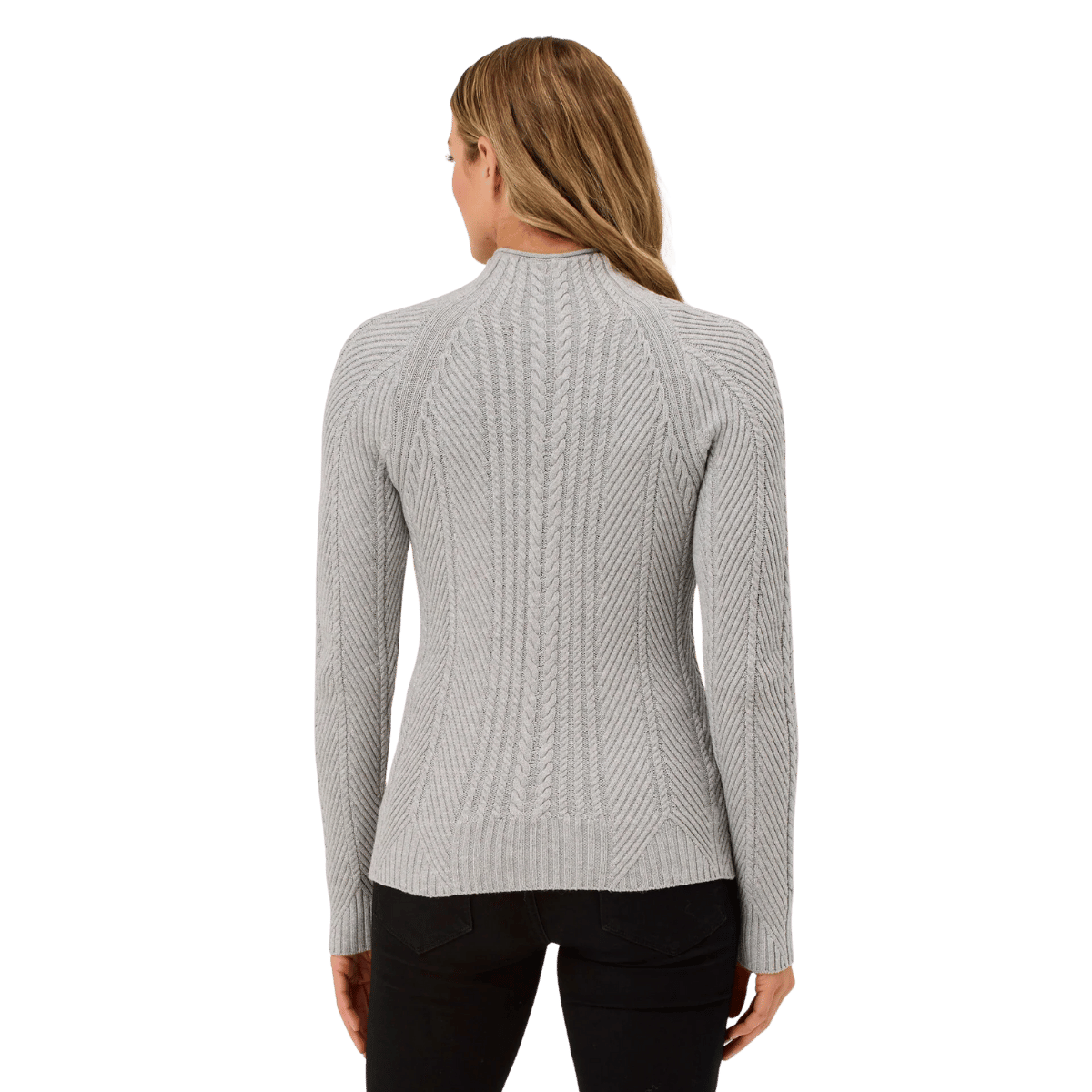 KRIMSON KLOVER WOMEN'S LYDIA MOCKNECK SWEATER - SILVER_BACKANGLE
