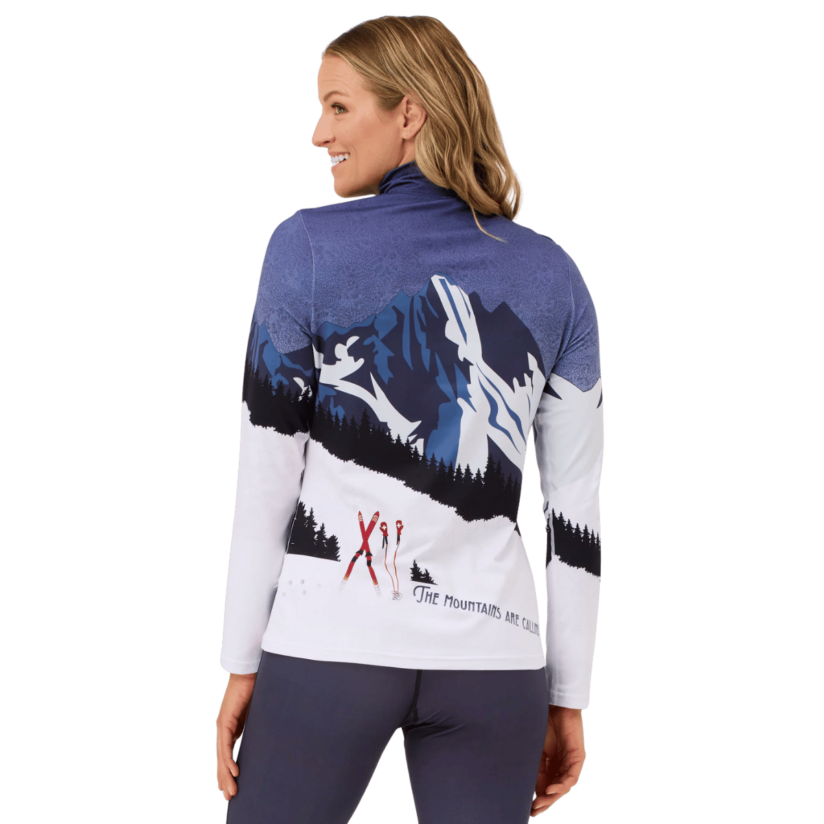 KRIMSON KLOVER WOMEN'S POWDER HOUND BASE LAYER TOP - NAVY_BACK ANGLE