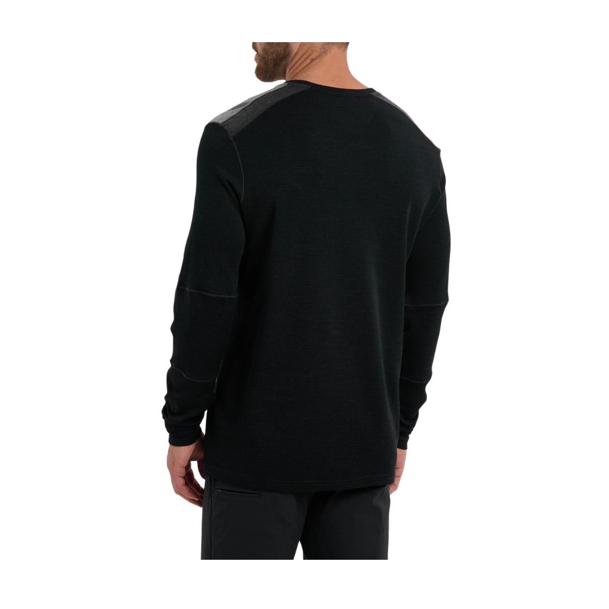 KUHL MEN'S DOWNHILL RACR MERINO CREW LONG SLEEVE - KOAL - BACK VIEW