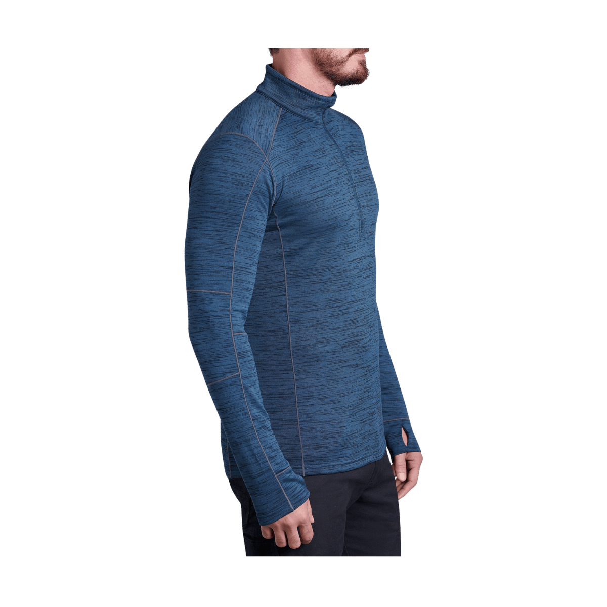 KUHL MEN'S 1/4 ZIP ALLOY - MIDNIGHT - SIDE VIEW
