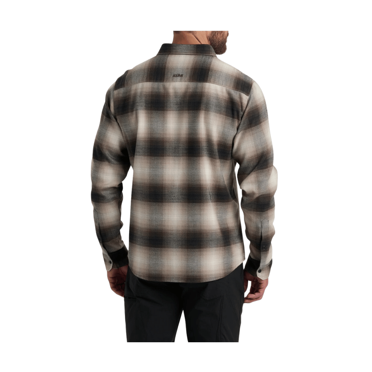 KUHL MEN'S LAW FLANNEL LONG SLEEVE - QUICKSAND - BACK VIEW