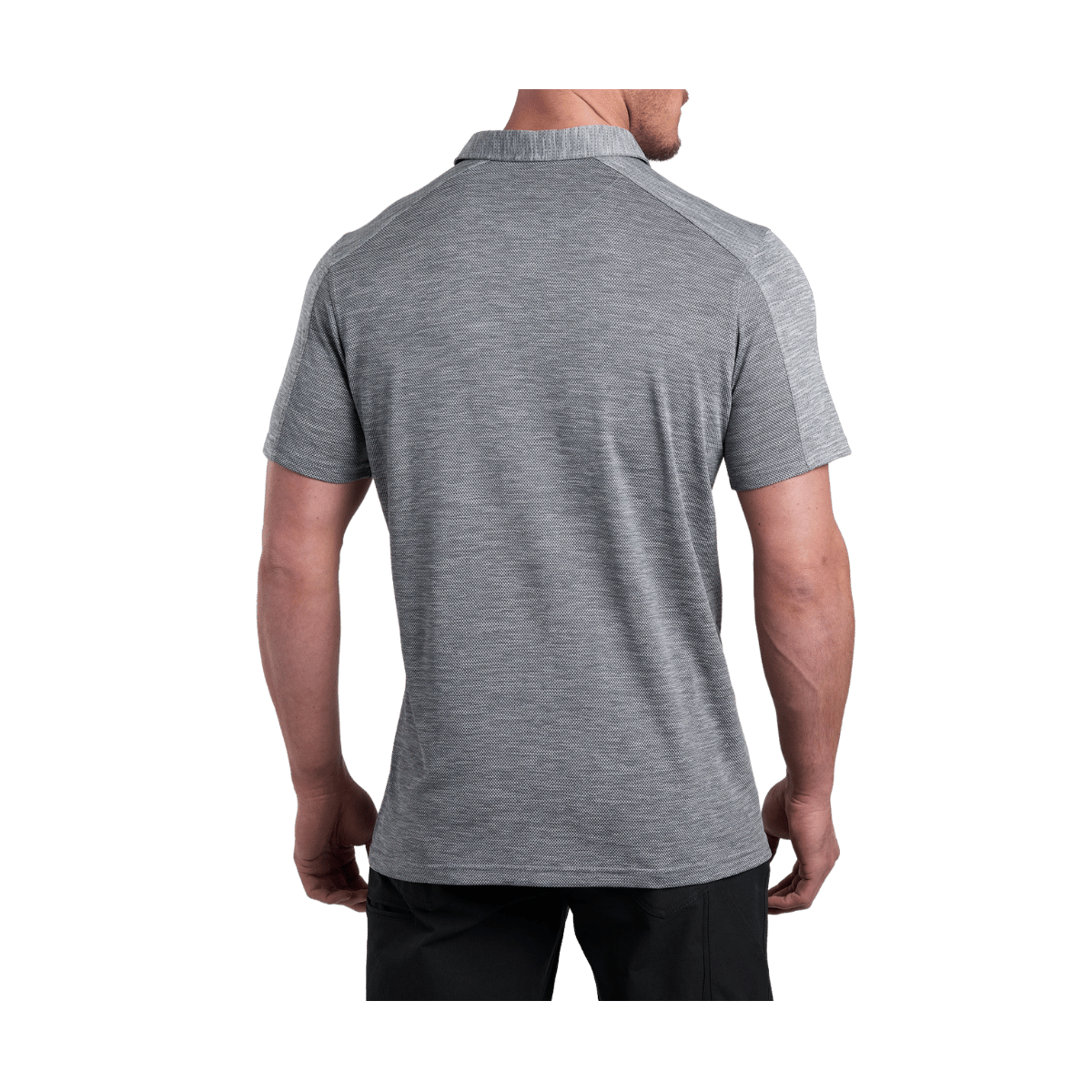 KUHL MEN'S ENGINEERED POLO - HEATHER GREY - BACK VIEW