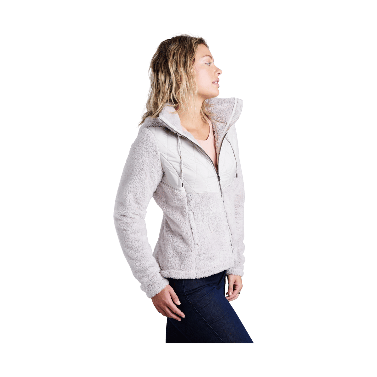 KUHL WOMEN PRIMA FLIGHT HOODY - STONE - SIDE VIEW