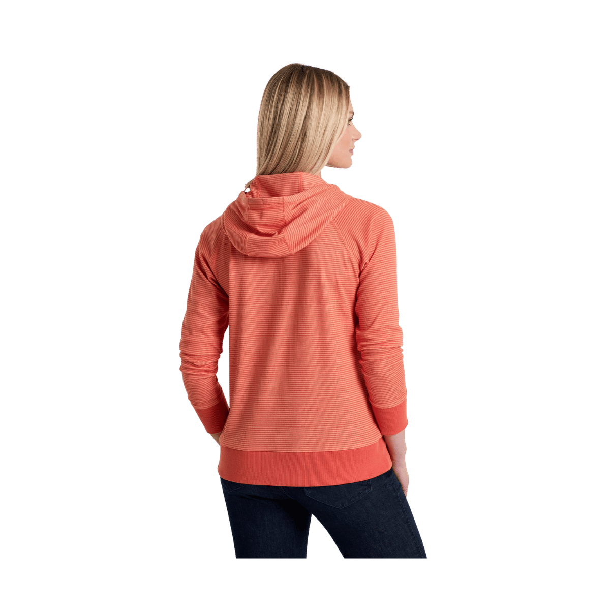 KUHL WOMEN'S STRIA PULLOVER HOODY - SUNSET - BACK VIEW