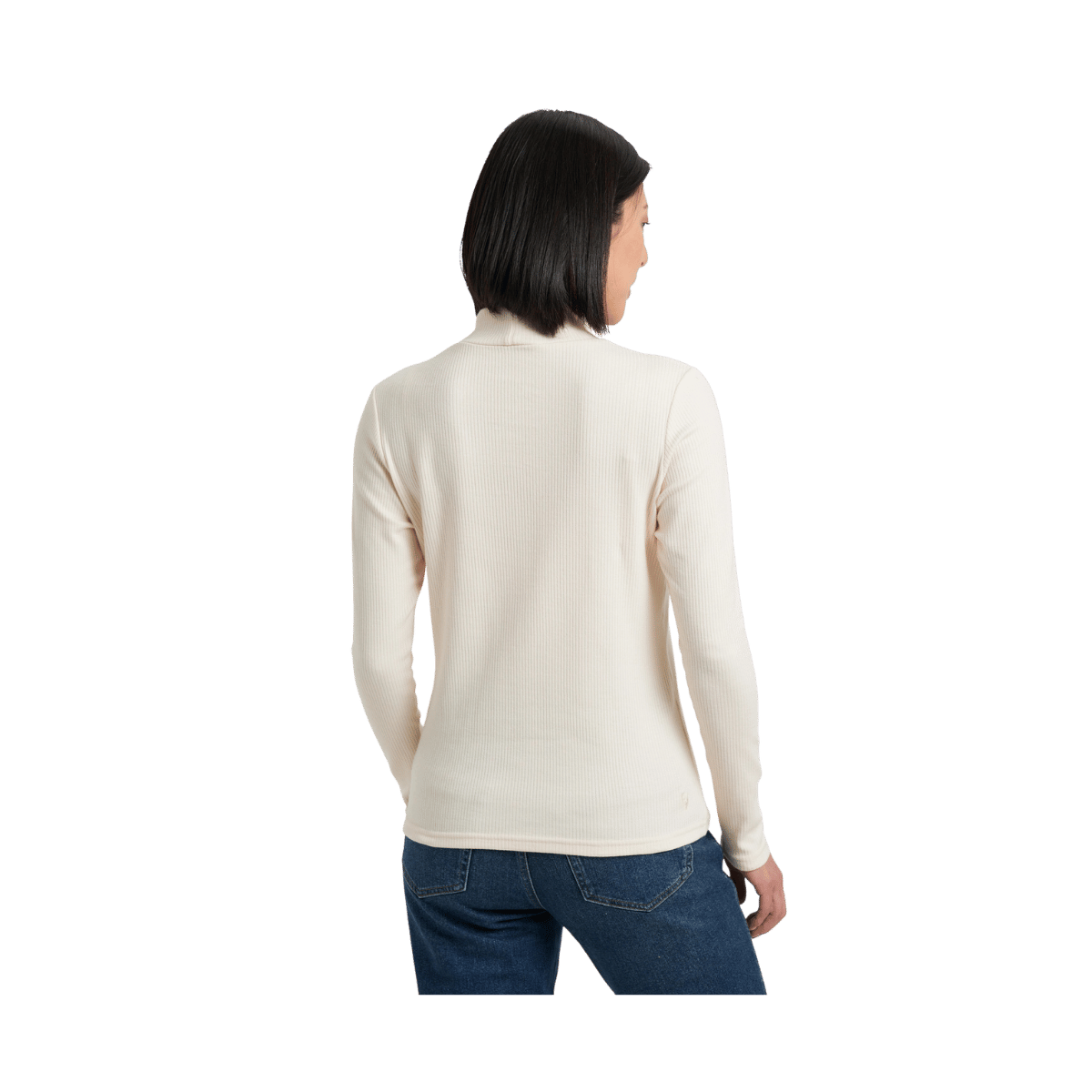 KUHL WOMEN'S VERONA RIB LONG SLEEVE - NATURAL - BACK VIEW
