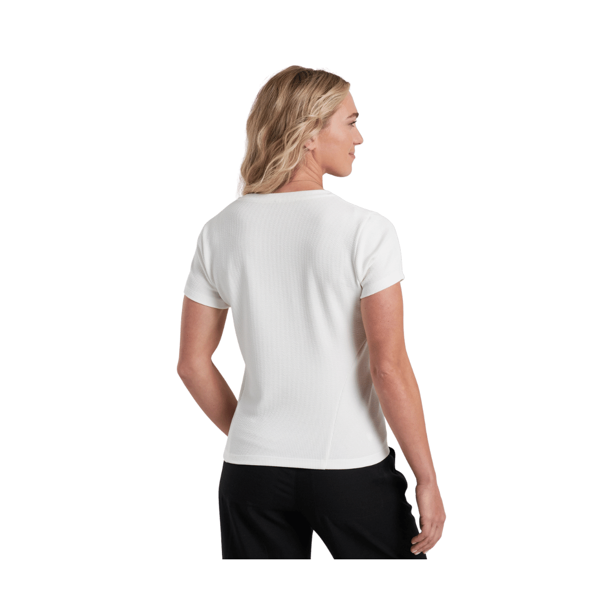 KUHL WOMEN'S REMI SHORT SLEEVE SHIRT - WHITE - BACK VIEW