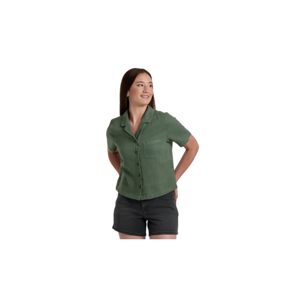 KUHL WOMENS LUISA SHORT SLEEVE SMOKED PINE