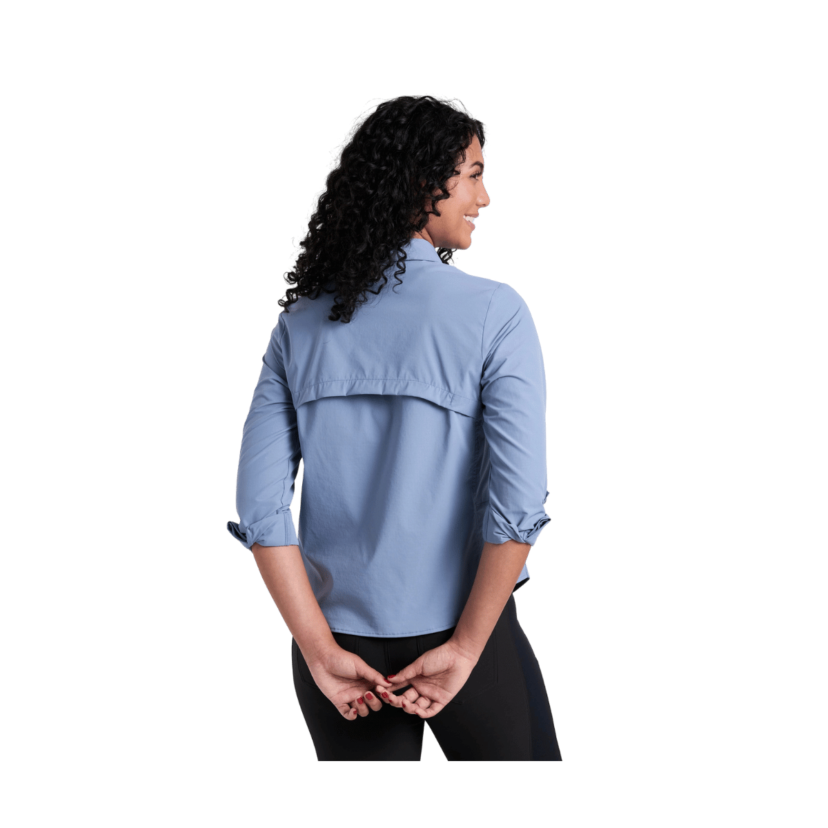 KUHL WOMEN'S WANDER LONG SLEEVE SHIRT - BLUE COVE - BACK VIEW