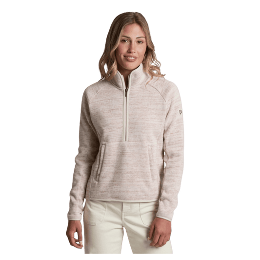 KUHL AVALINE 1/4 ZIP PREMIUM SWEATER FLEECE - NATURAL_FRONT VIEW