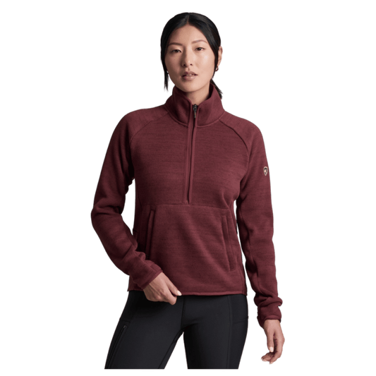 KUHL AVALINE 1/4 ZIP PREMIUM SWEATER FLEECE - WINTER BERRY - FRONT VIEW
