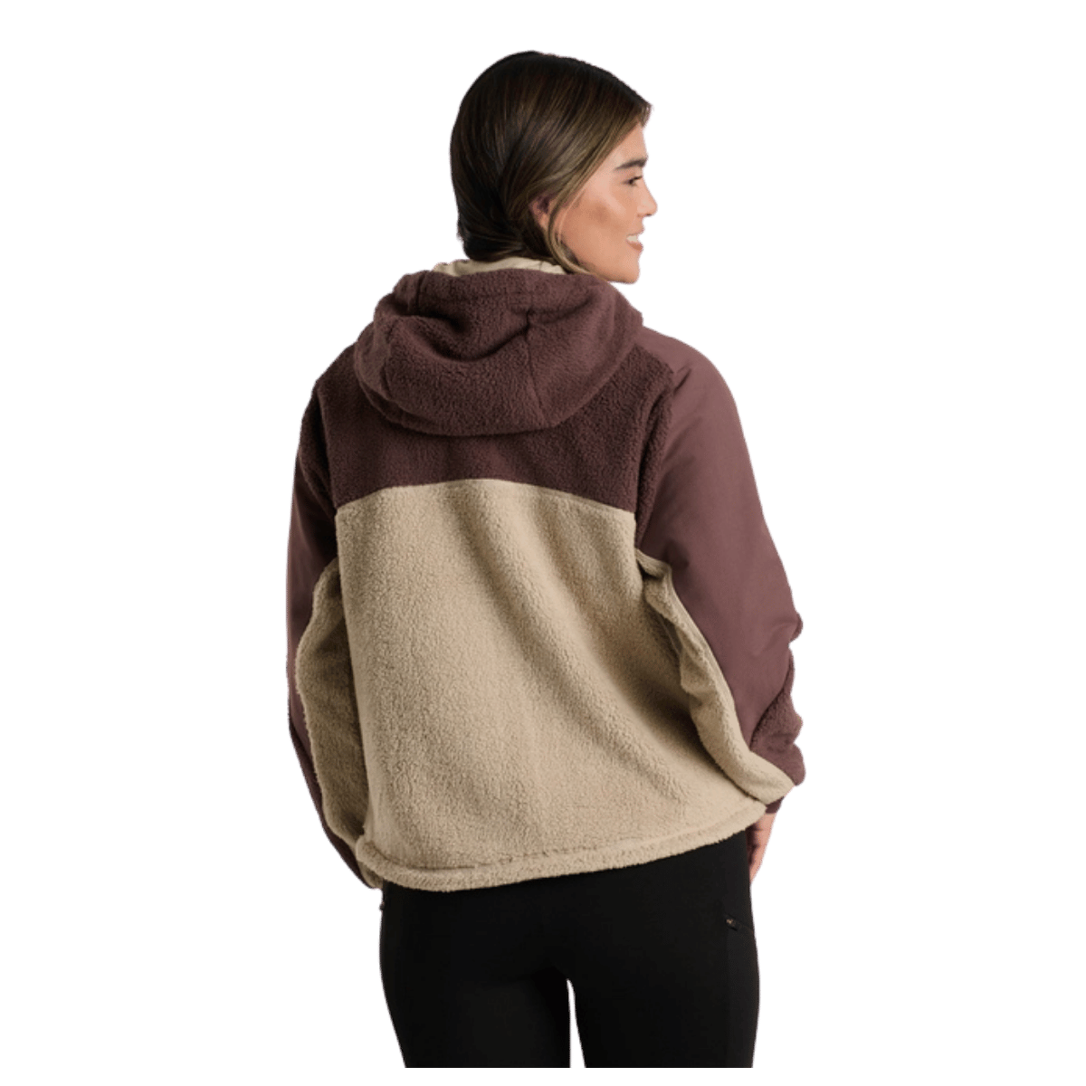 KUHL WOMEN'S ELIXIR HOODY ITALIAN FLEECE - COFFEE - BACK VIEW
