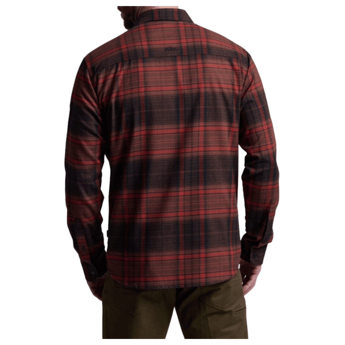 KUHL MEN'S FUGITIVE FLANNEL COTTON TENCEL - BLOODSTONE RED - BLACK VIEW WW