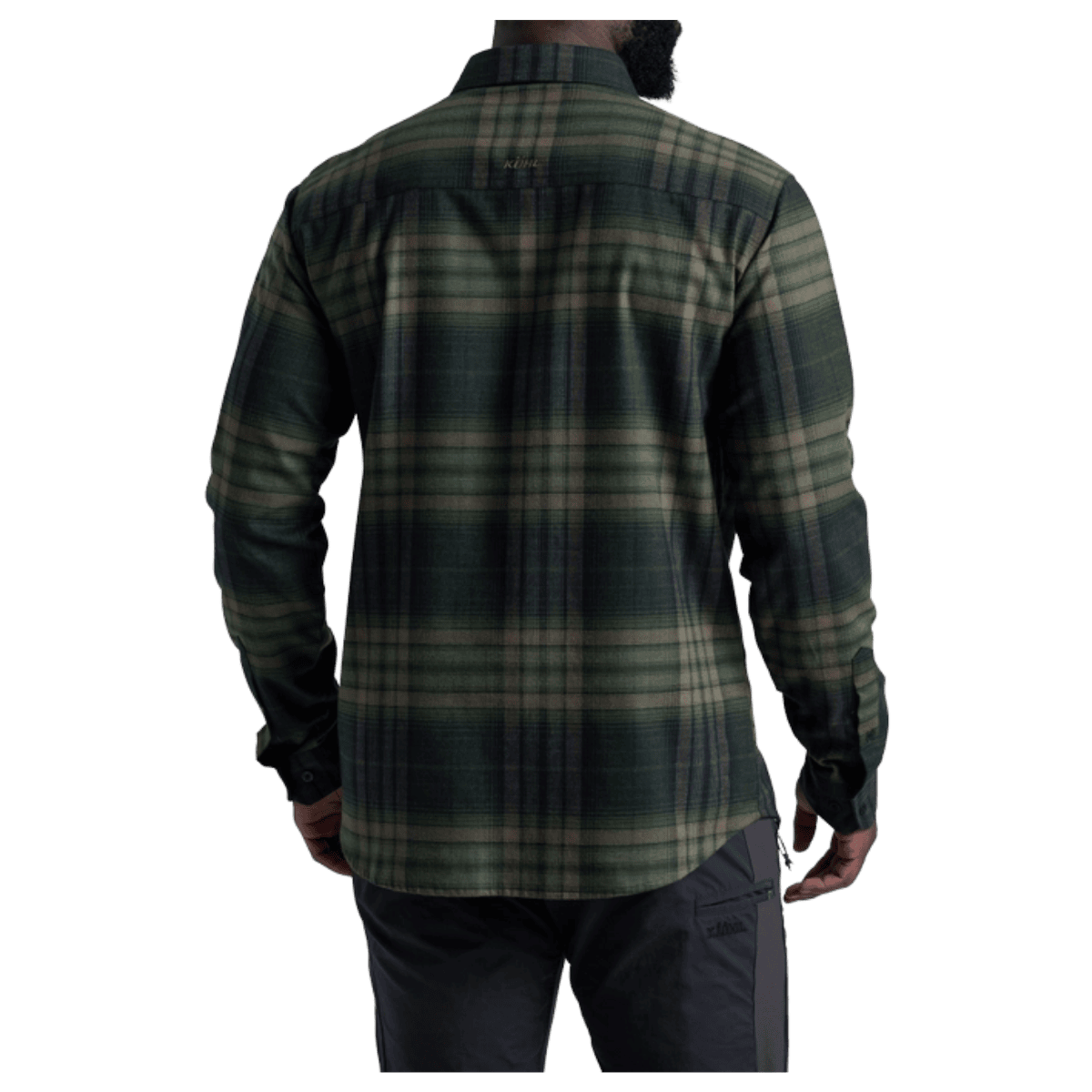 KUHL MEN'S FUGITIVE FLANNEL COTTON TENCEL - DARK FOREST - BACK VIEW WW