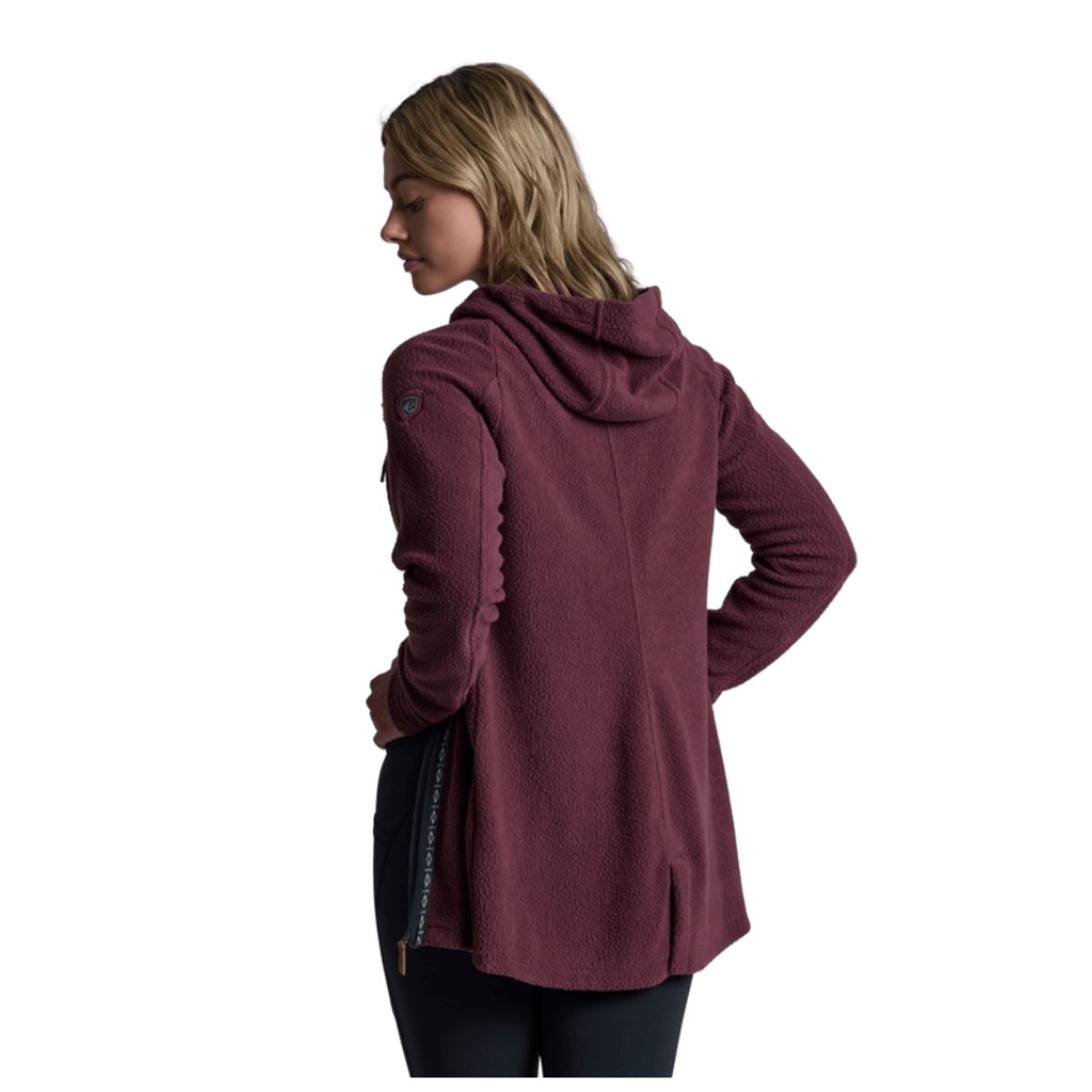 KUHL WOMEN'S HYGGE LONG FLEECE JACKET - RAISIN_BACK ANGLE