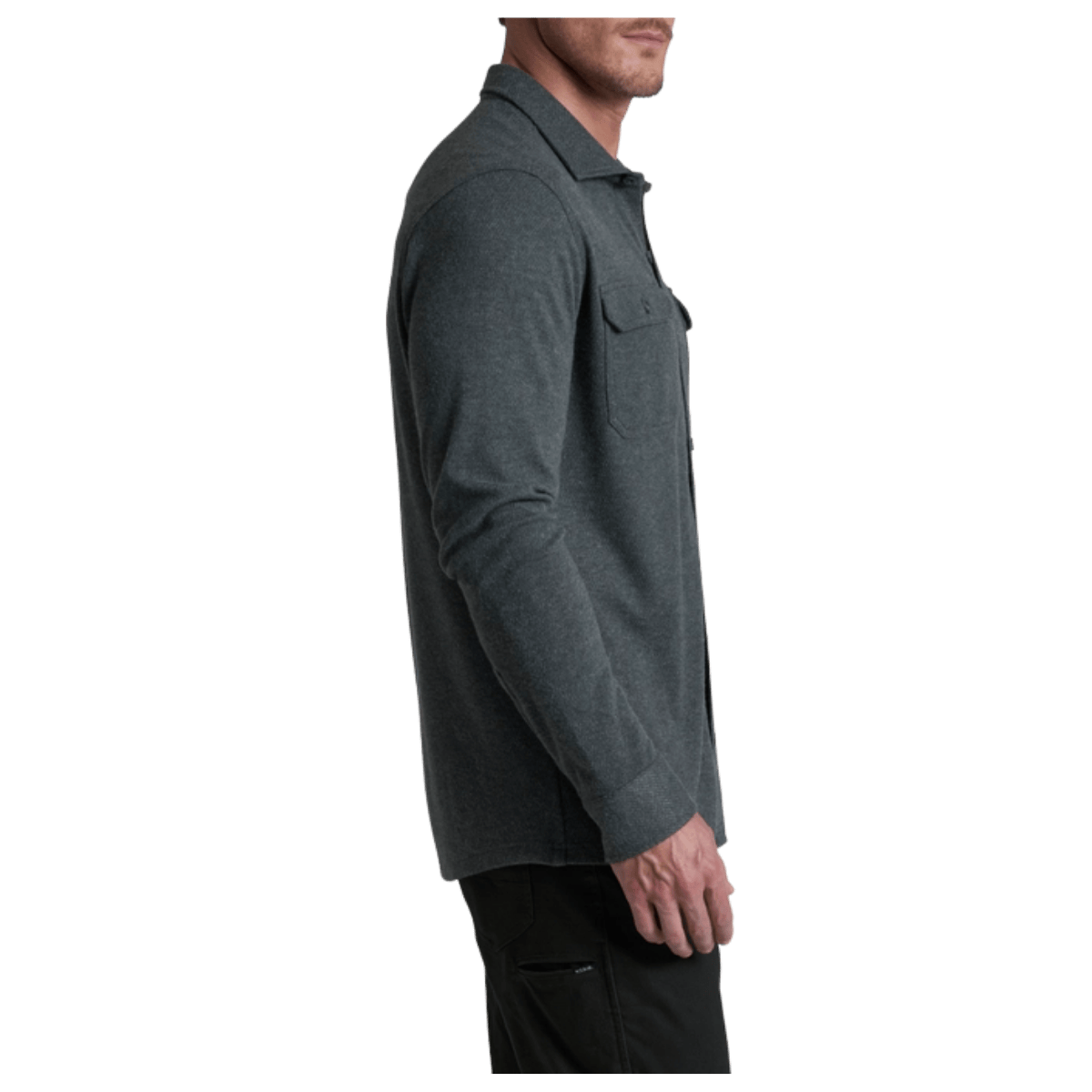 KUHL MEN'S INNOVATR KNIT FLANNEL - ONYX - SIDE VIEW WW