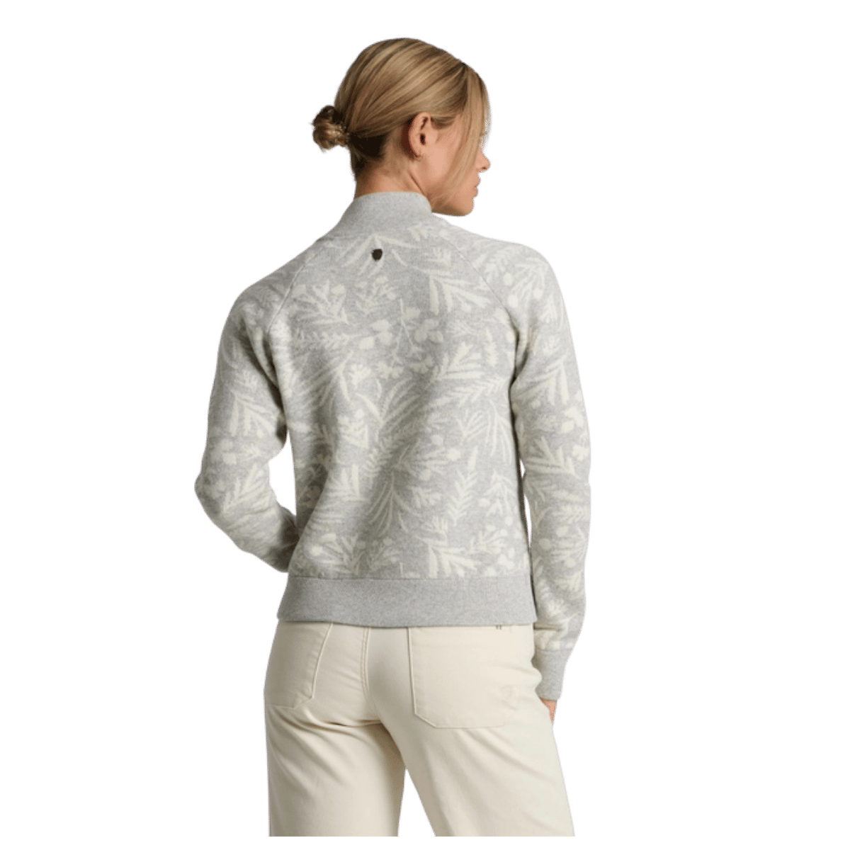 KUHL WOMEN'S VIOLA SWEATER 1/4 ZIP MERINO WOOL - ASH - BACK VIEW