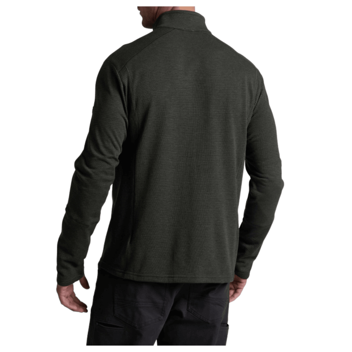 KUHL MEN'S REACTIV LITE GRID 1/4 ZIP PREMIUM GRAPHENE - ONYX - BACK VIEW WW