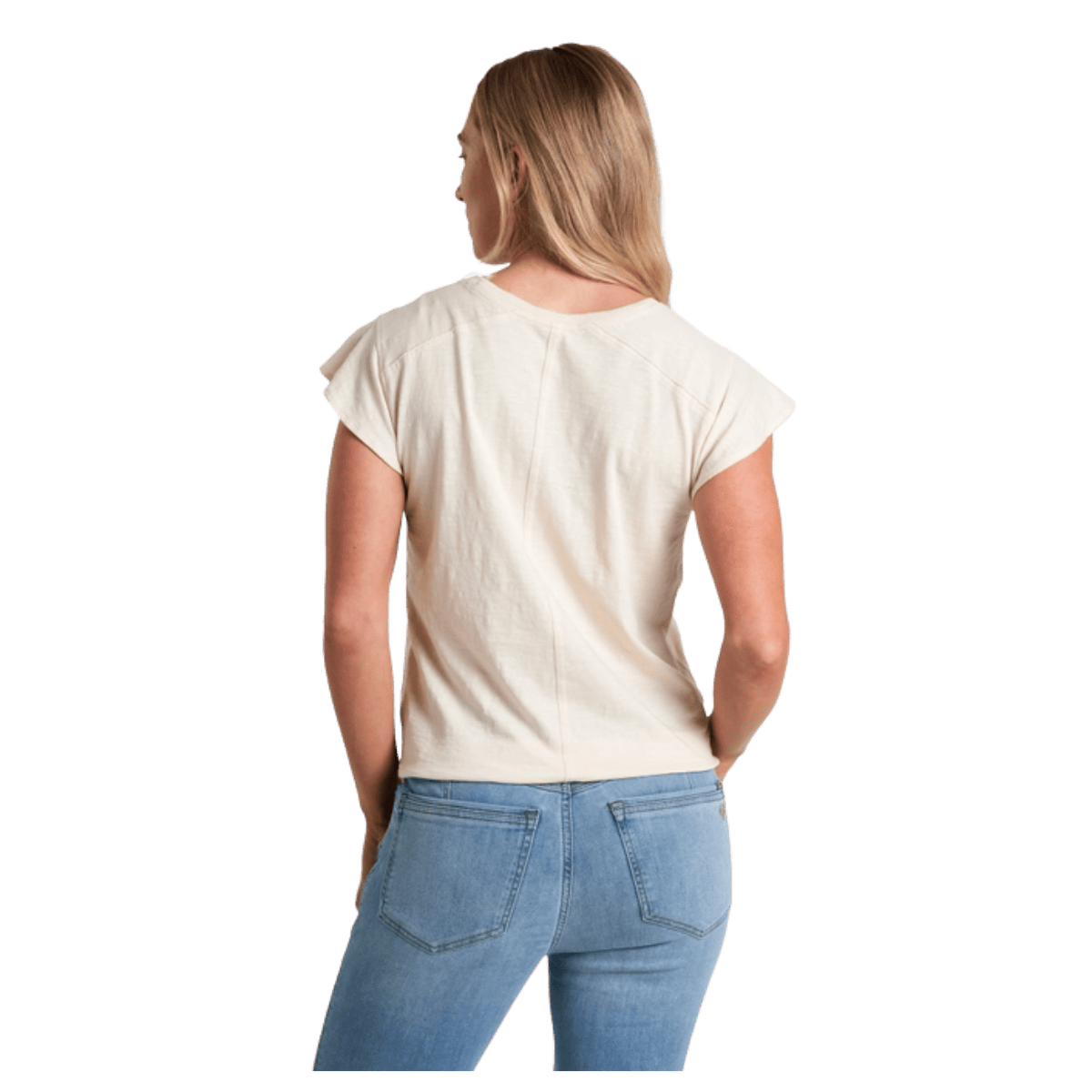KUHL WOMEN'S SHILO ORGANIC COTTON SHORT SLEEVE - IVORY - BACK VIEW WW