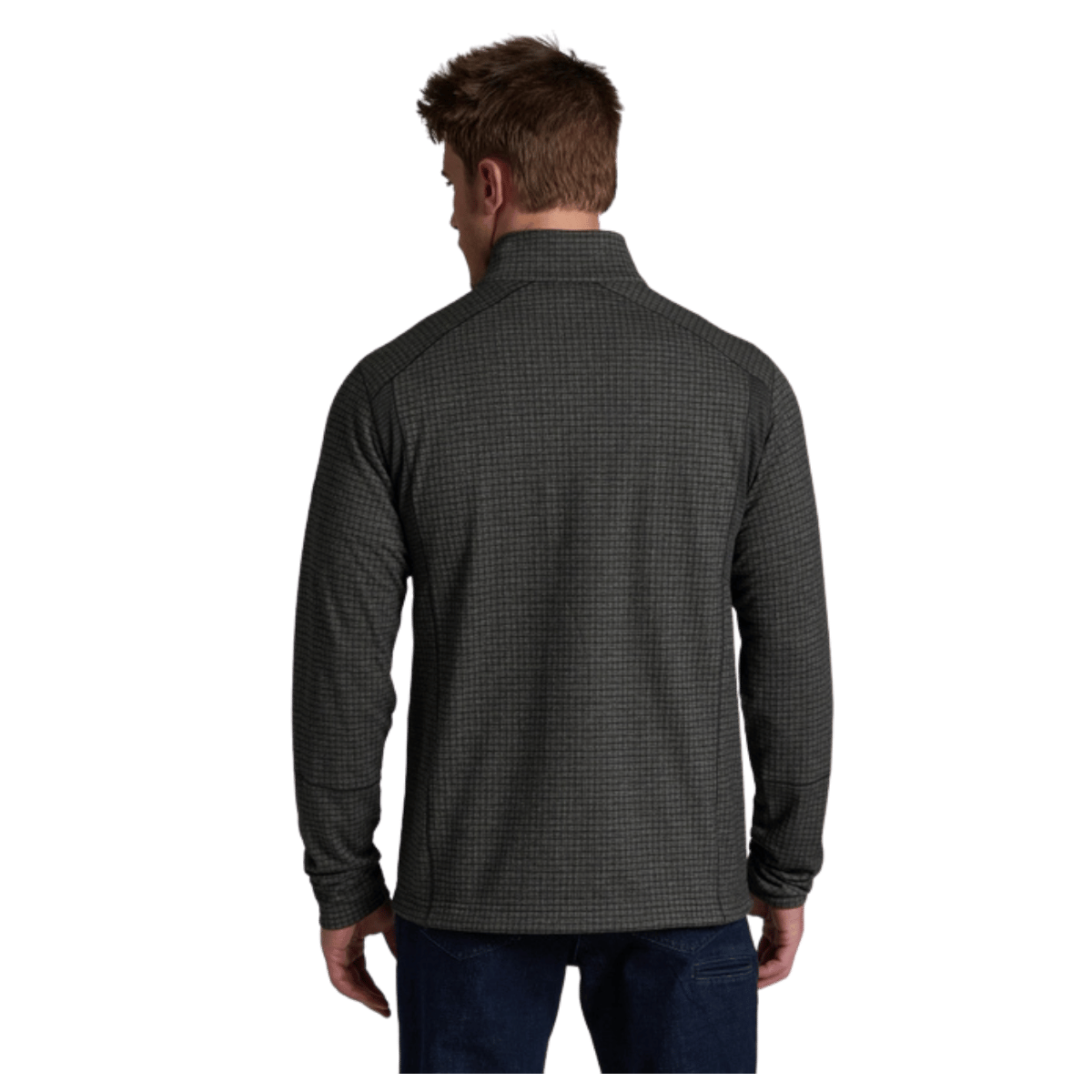 KUHL MEN'S REACTIV GRID FULL ZIP GRAPHENE FLEECE - CARBON - BACK VIEW