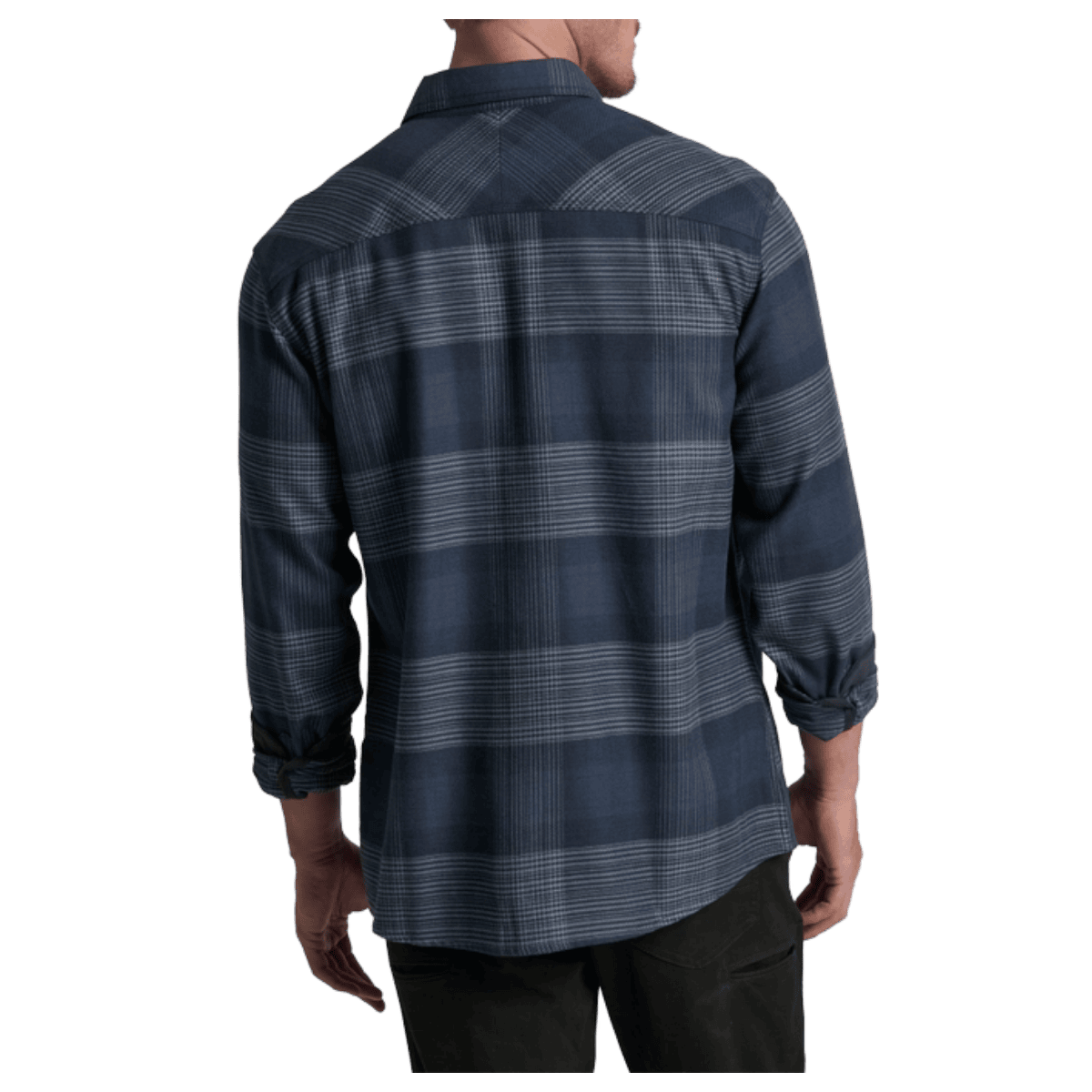 KUHL MEN'S RYDR FLANNEL LONG SLEEVE - BLUE LAGOON - BACK VIEW WW