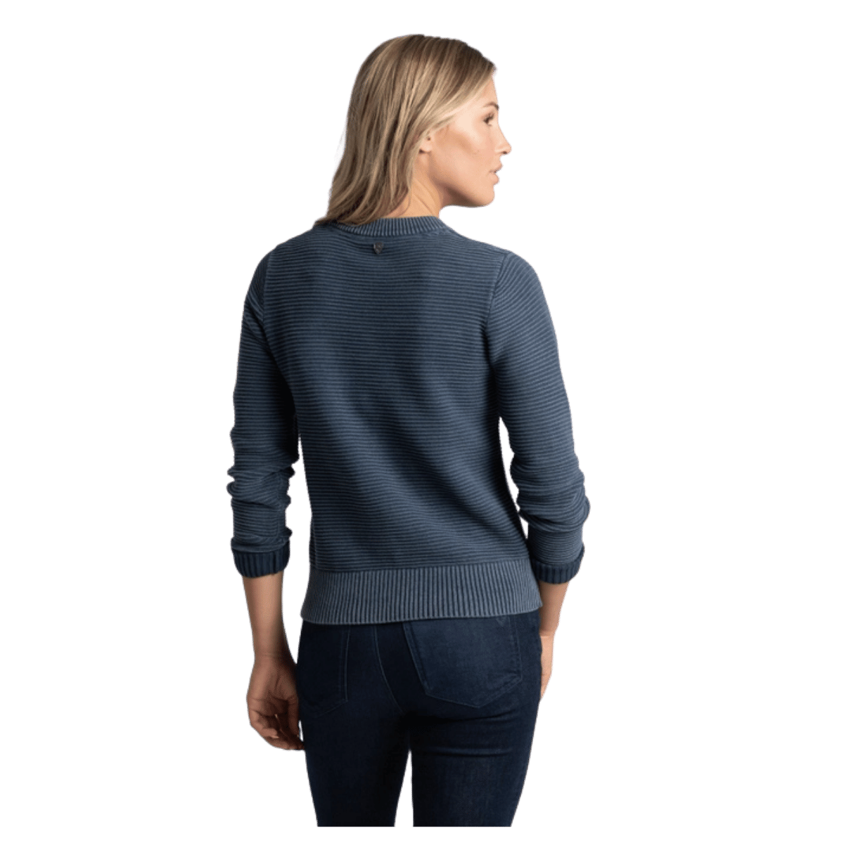 KUHL SOFIE SWEATER OTTOMAN KNIT - METAL BLUE - BACK VIEW